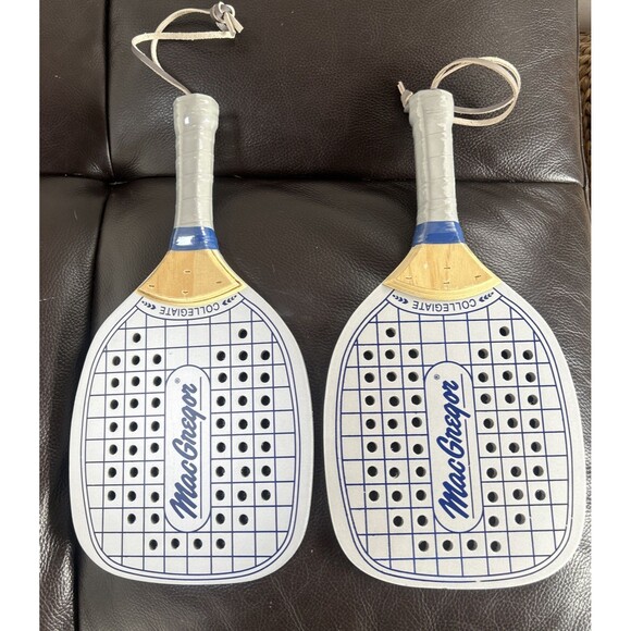 MacGregor LOT Of 2 Collegiate Paddleball Racquets 7 Ply Laminated 9mm wood - Picture 3 of 8